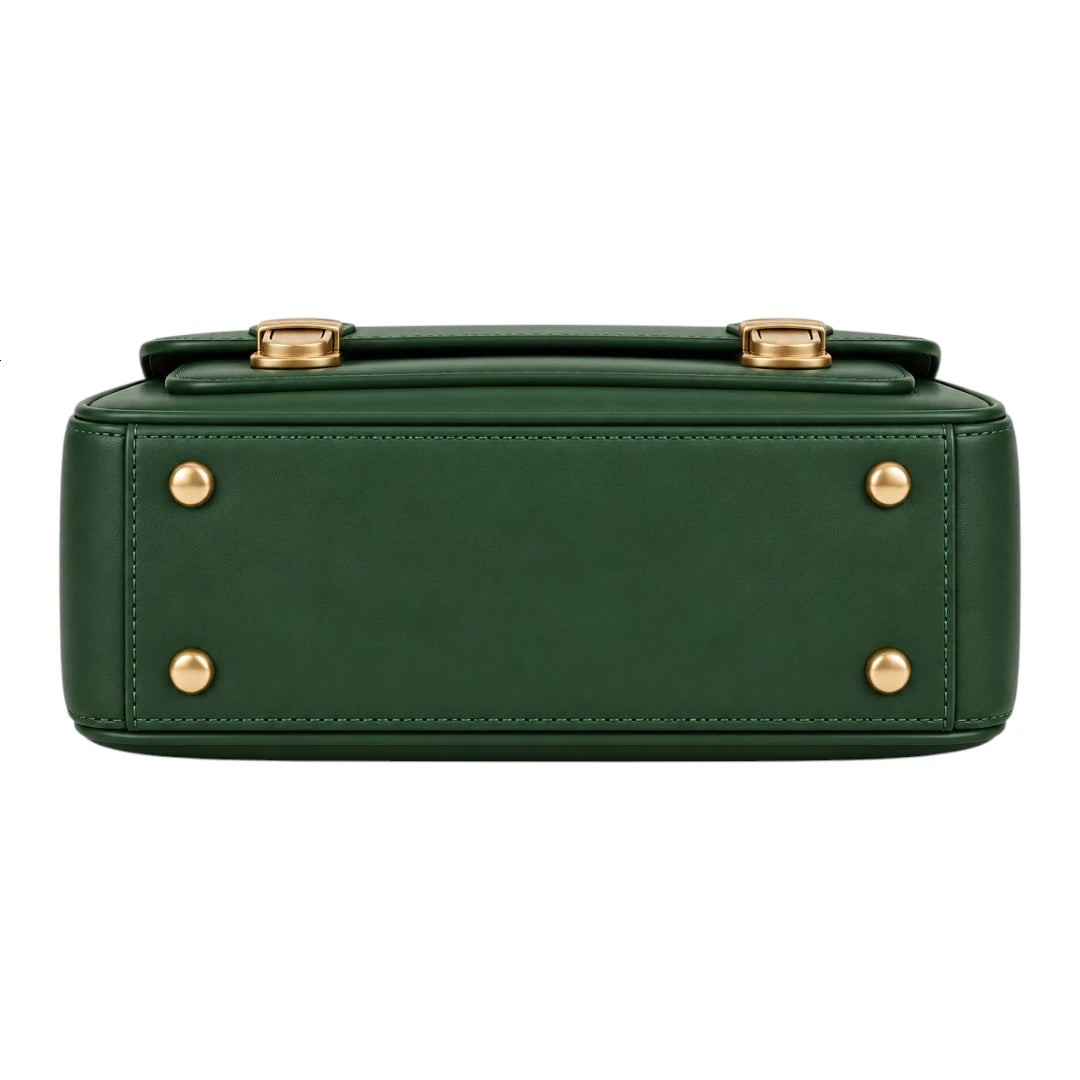 Bagelite Emerald Haven Faux Leather Satchel Handbag