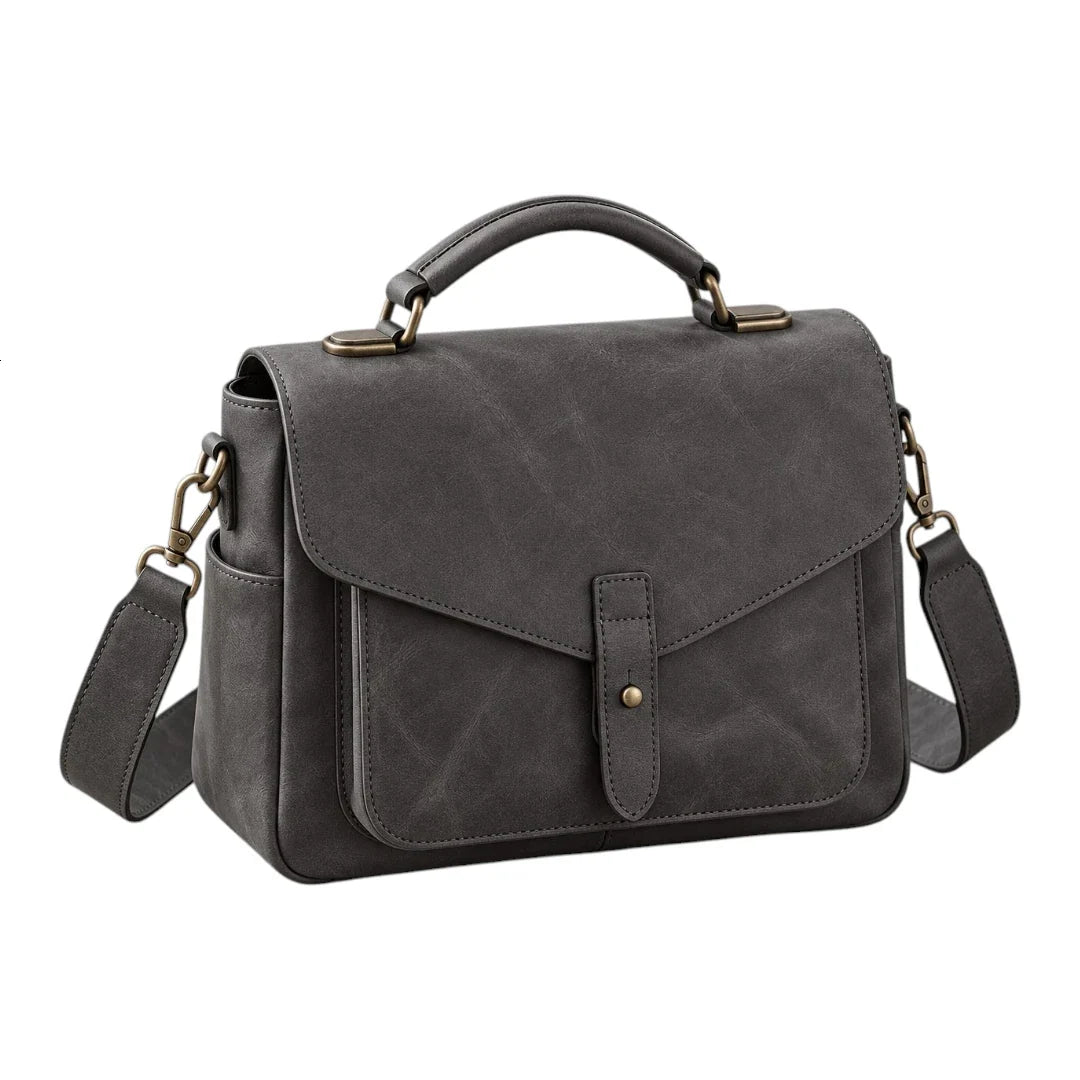 Bagelite Ashford Charcoal Faux Leather Satchel Handbag