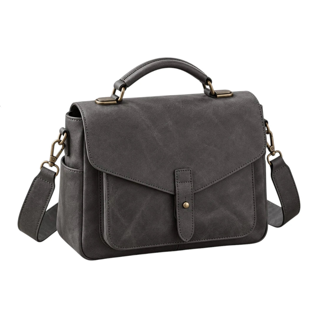 Bagelite Ashford Charcoal Faux Leather Satchel Handbag