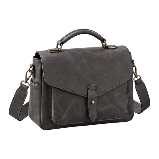 Bagelite Ashford Charcoal Faux Leather Satchel Handbag
