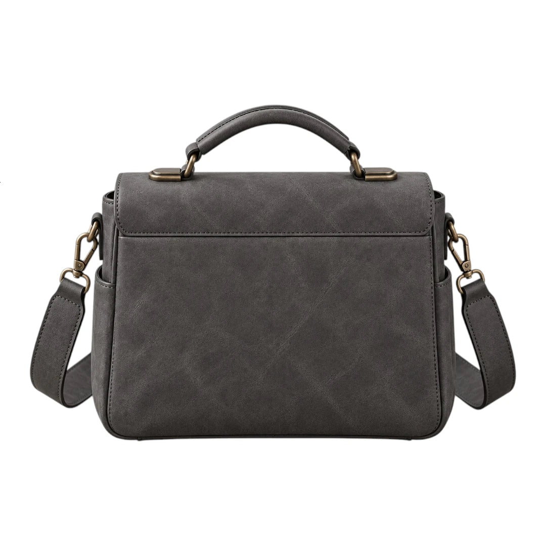 Bagelite Ashford Charcoal Faux Leather Satchel Handbag