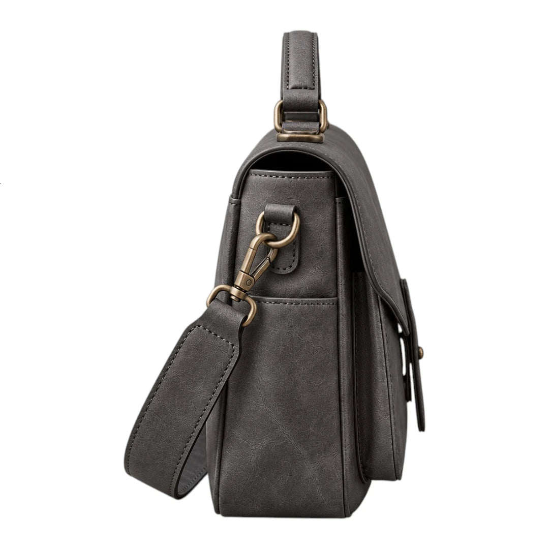 Bagelite Ashford Charcoal Faux Leather Satchel Handbag