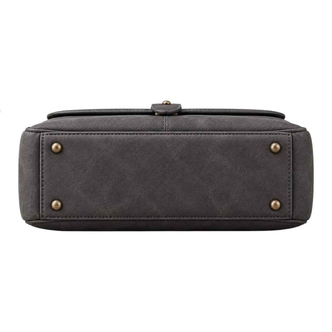 Bagelite Ashford Charcoal Faux Leather Satchel Handbag