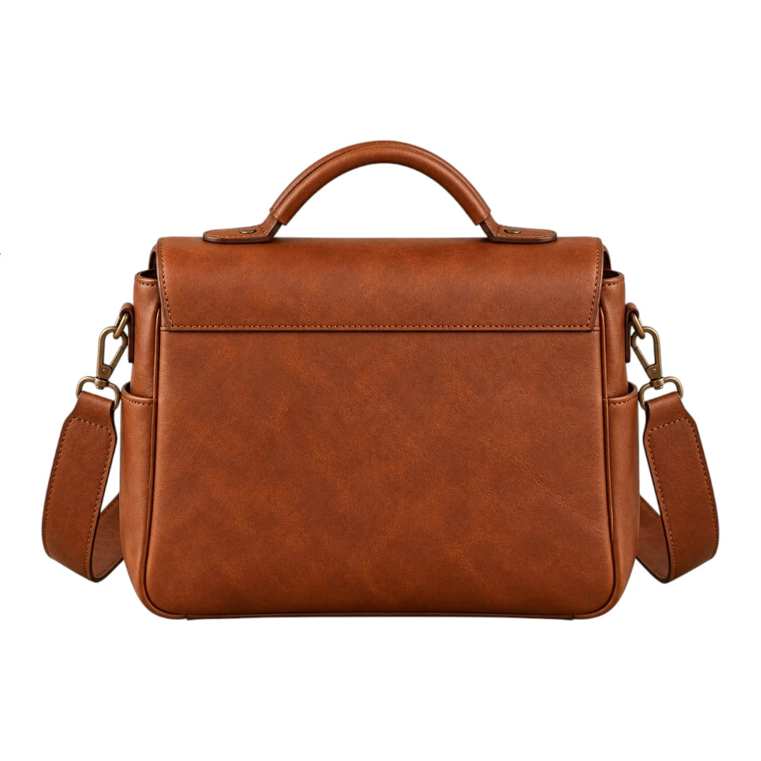 Bagelite Camden Cognac Faux Leather Satchel Handbag