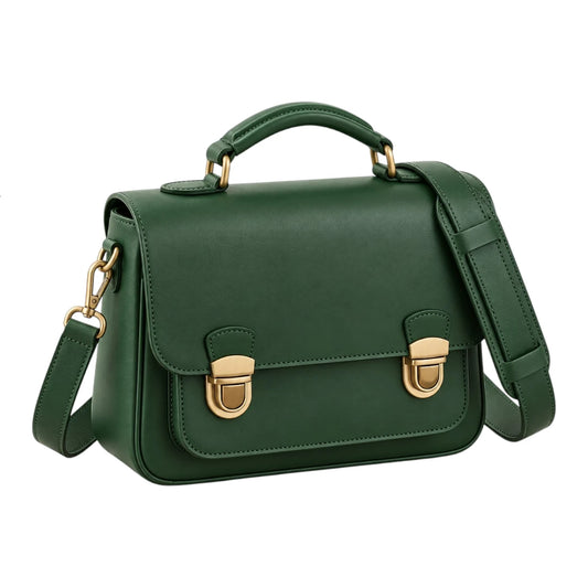 Bagelite Emerald Haven Faux Leather Satchel Handbag