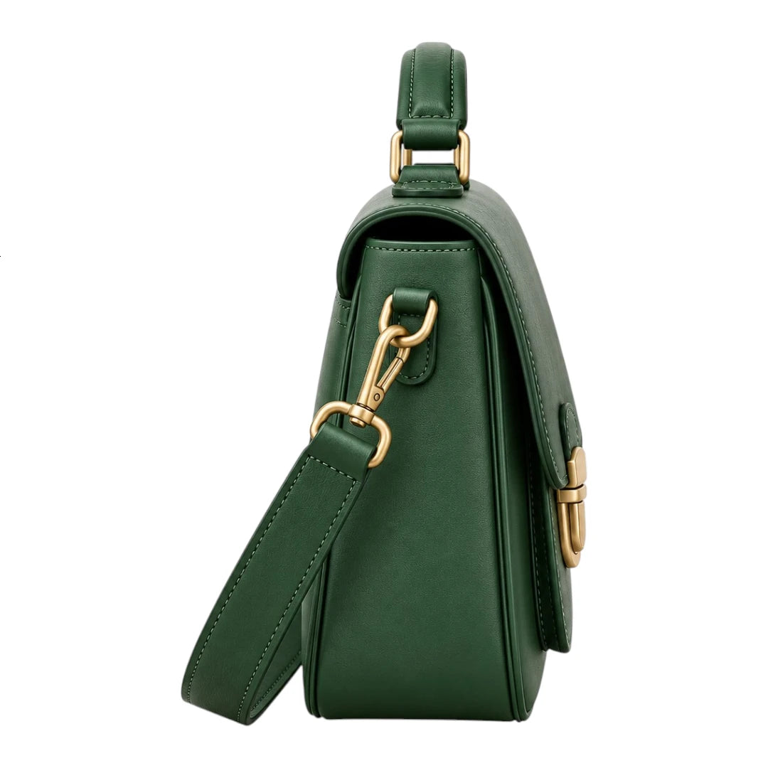 Bagelite Emerald Haven Faux Leather Satchel Handbag