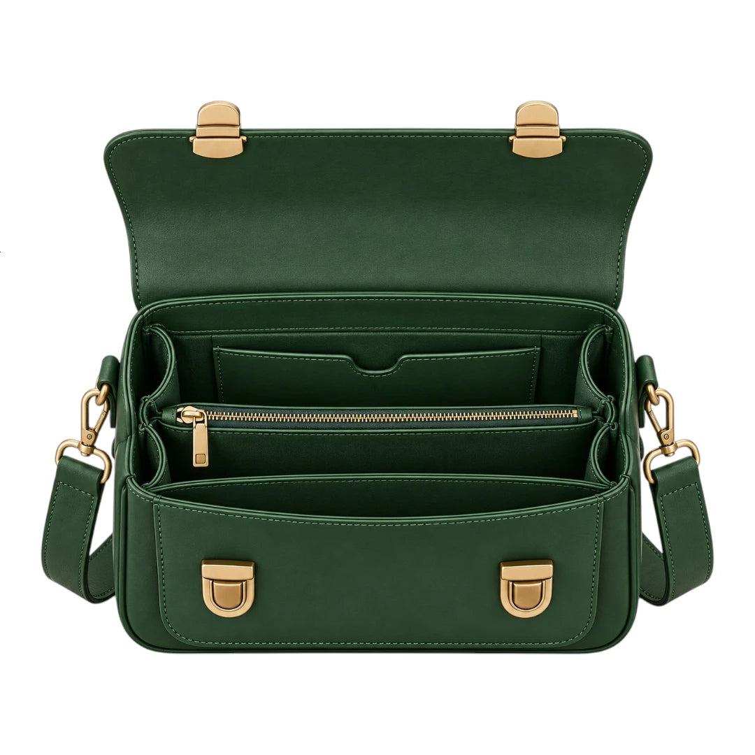 Bagelite Emerald Haven Faux Leather Satchel Handbag