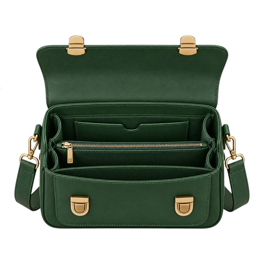 Bagelite Emerald Haven Faux Leather Satchel Handbag