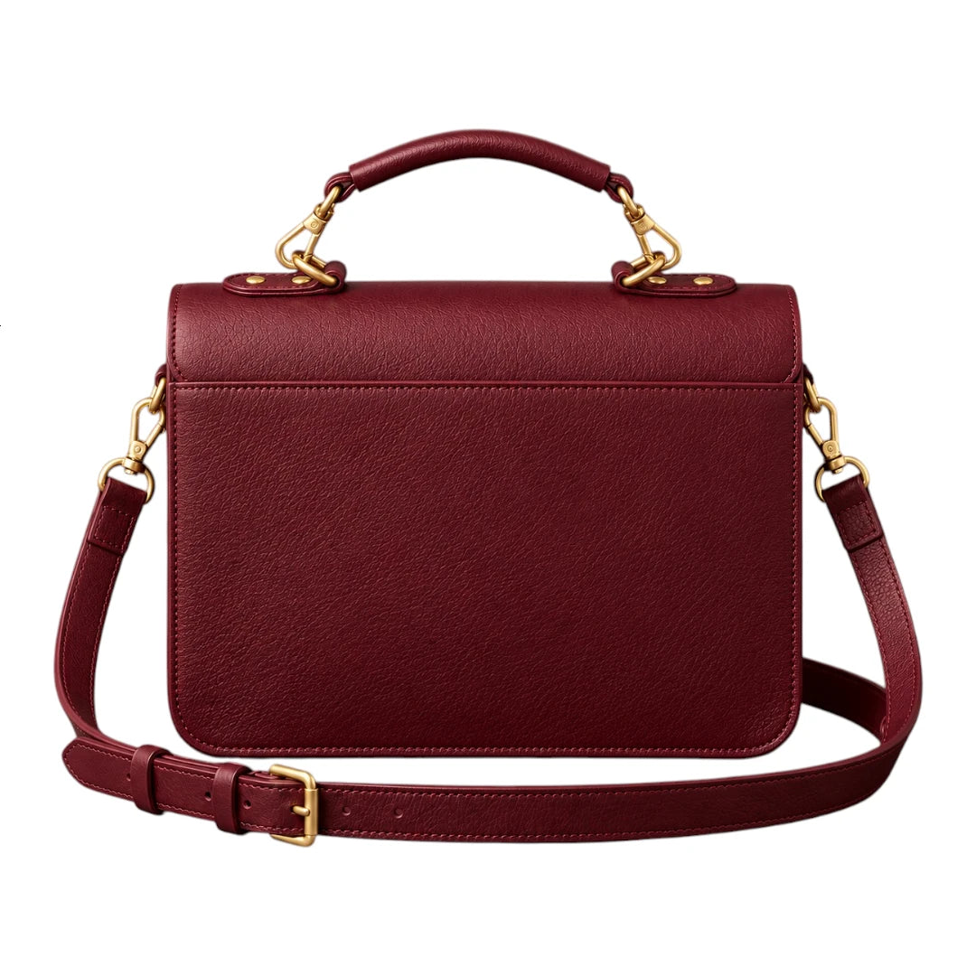 Bagelite Marcelline Burgundy Faux Leather Satchel Handbag