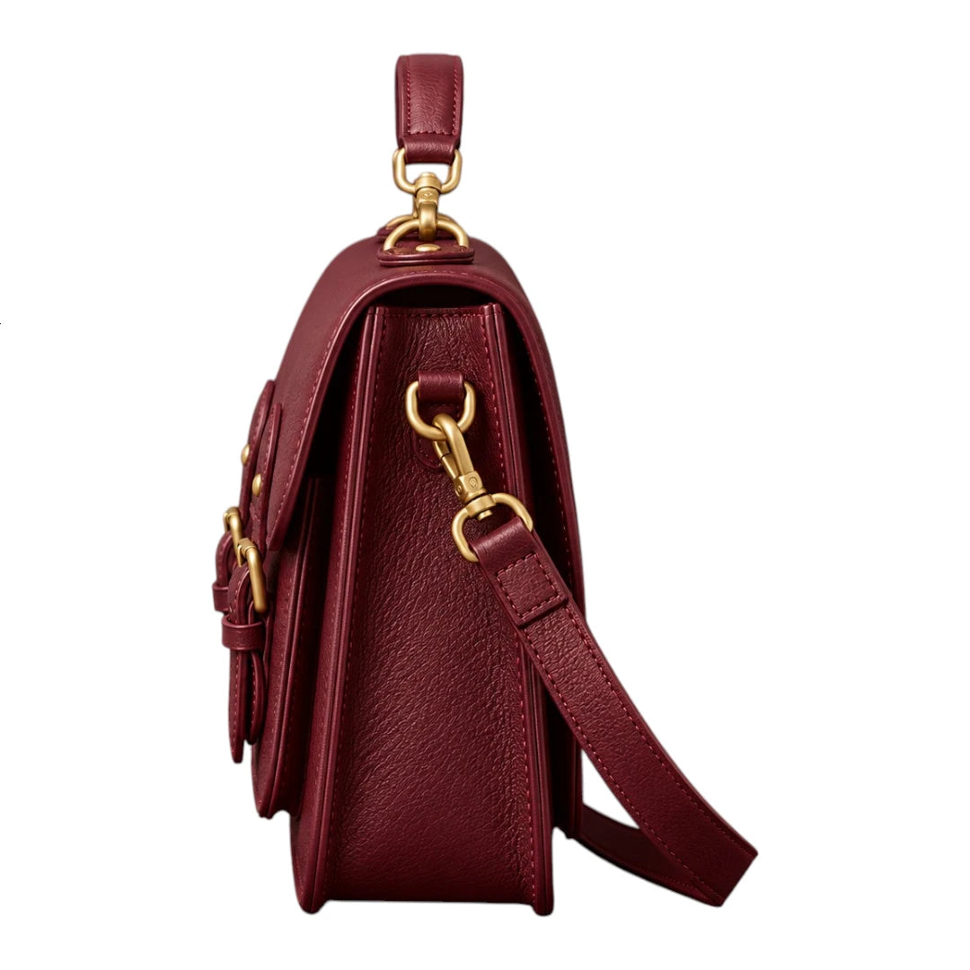 Bagelite Marcelline Burgundy Faux Leather Satchel Handbag