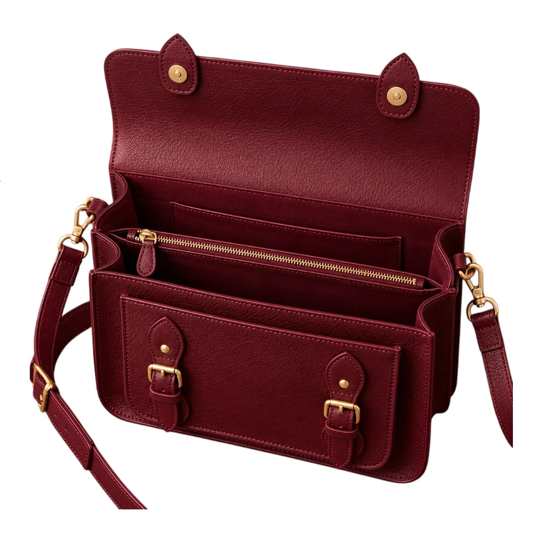 Bagelite Marcelline Burgundy Faux Leather Satchel Handbag