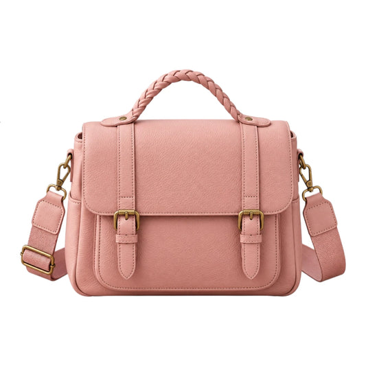 Bagelite Roselle Blush Pink Faux Leather Satchel Handbag