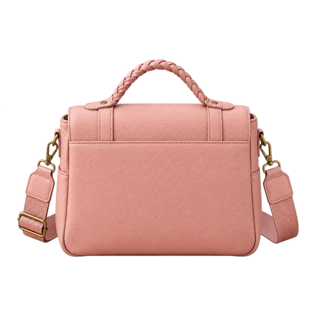 Bagelite Roselle Blush Pink Faux Leather Satchel Handbag