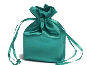 5x7 Turquoise Elegant Satin Bags - 12 pcs