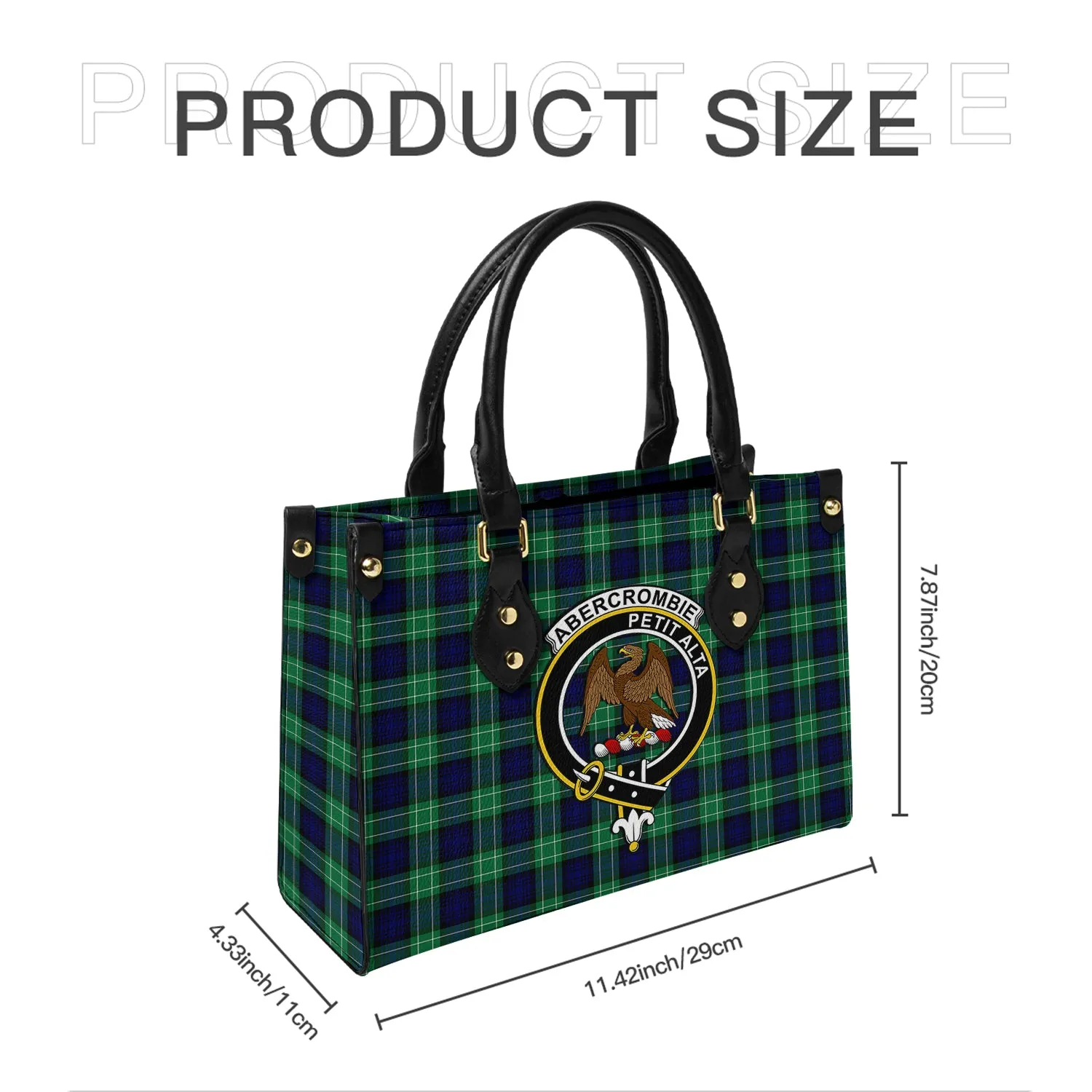 Abercrombie Tartan Leather Bag with Family Crest