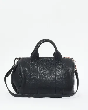 Alexander Wang Black Pebble Lambskin & Rose Gold Studded Rocco Bag