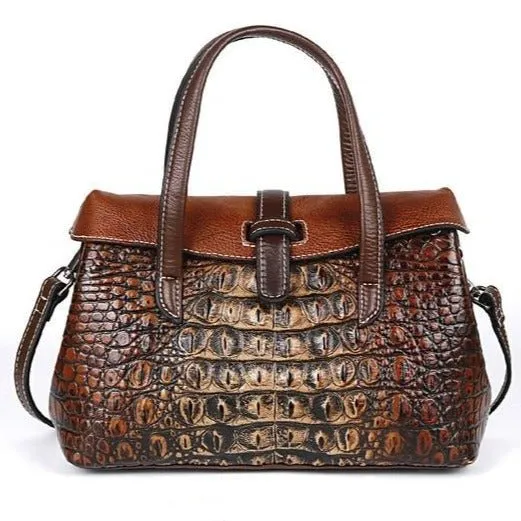 AlliLuxe Exotic Zipper Tote Shoulder Bag