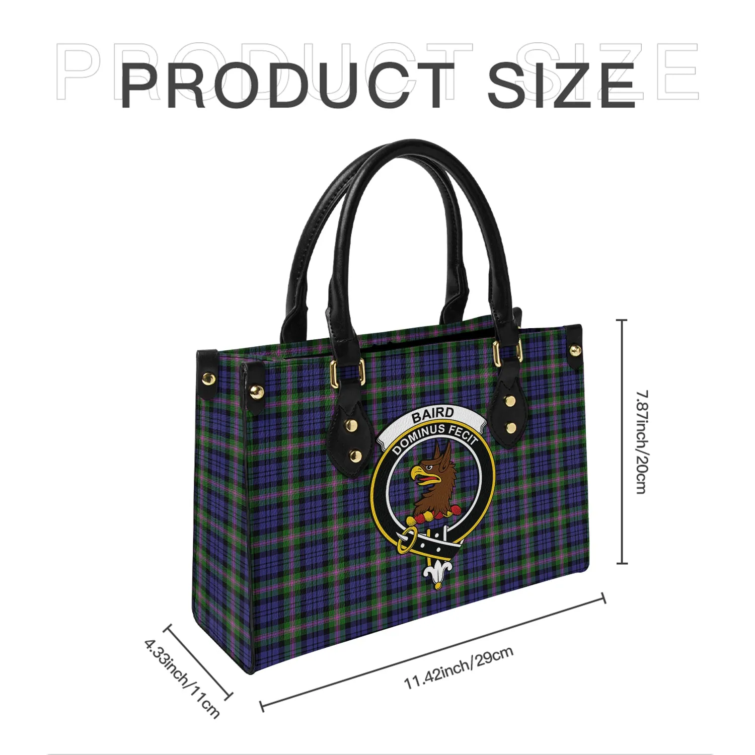 Baird Modern Tartan Leather Bag with Family Crest