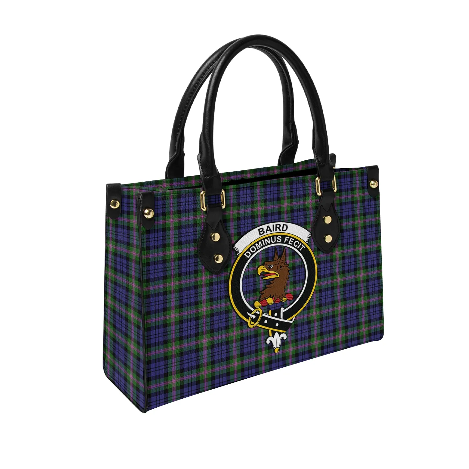 Baird Modern Tartan Leather Bag with Family Crest