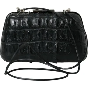 Balenciaga Elegant Crocodile Leather Evening Clutch