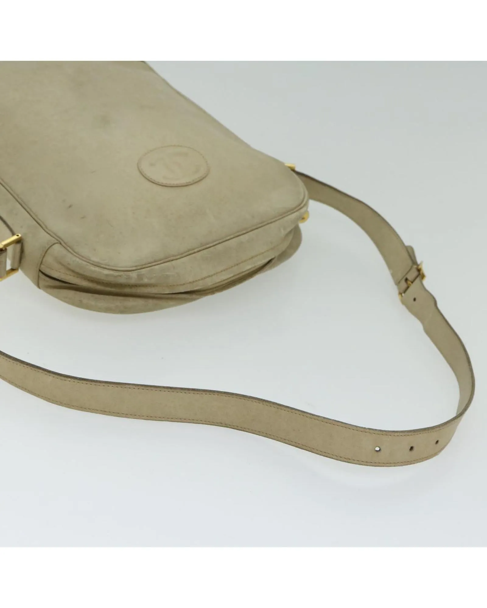 Beige Leather Shoulder Bag with CC Logo by CHANEL