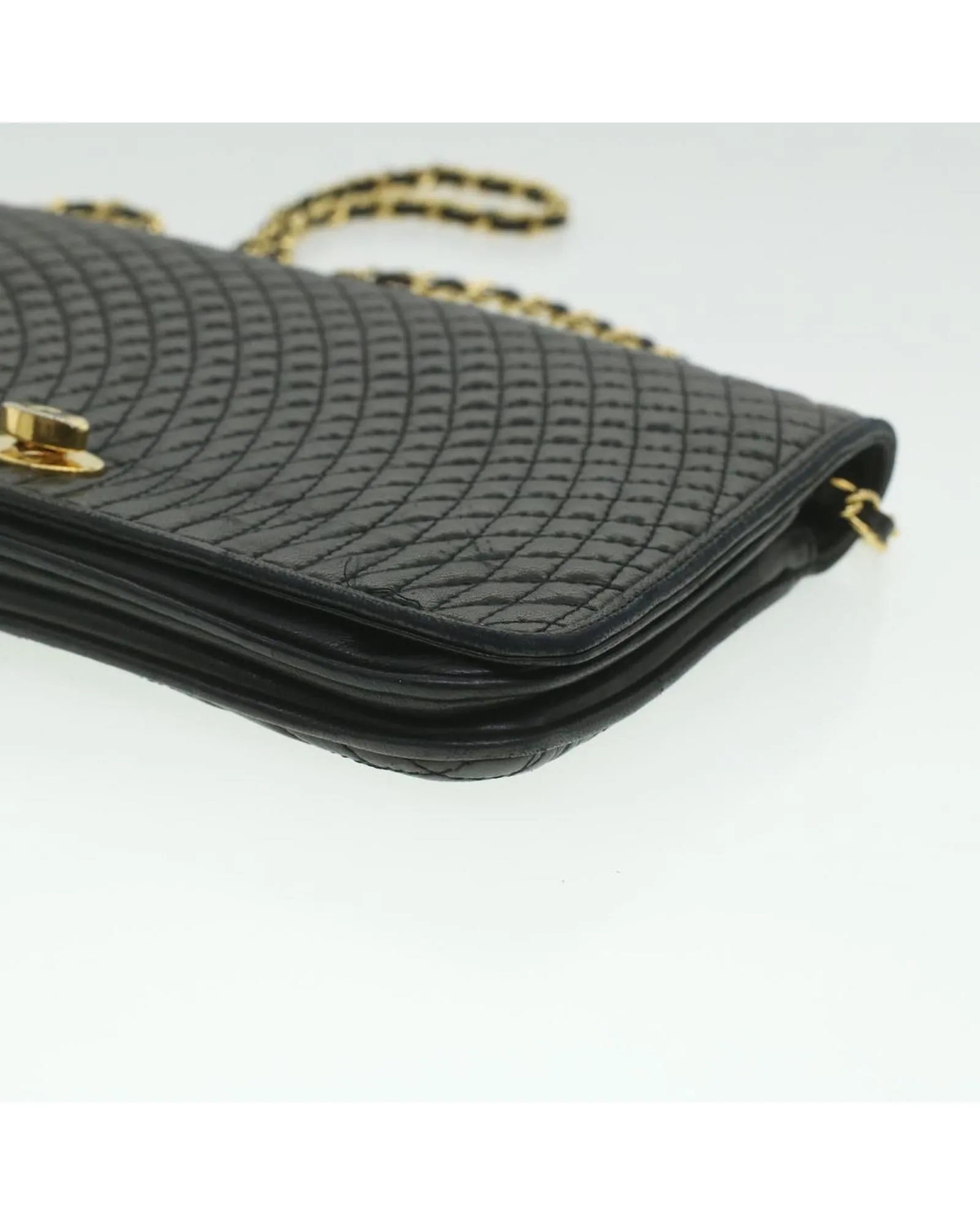 Black Leather Chain Shoulder Bag by BALLY