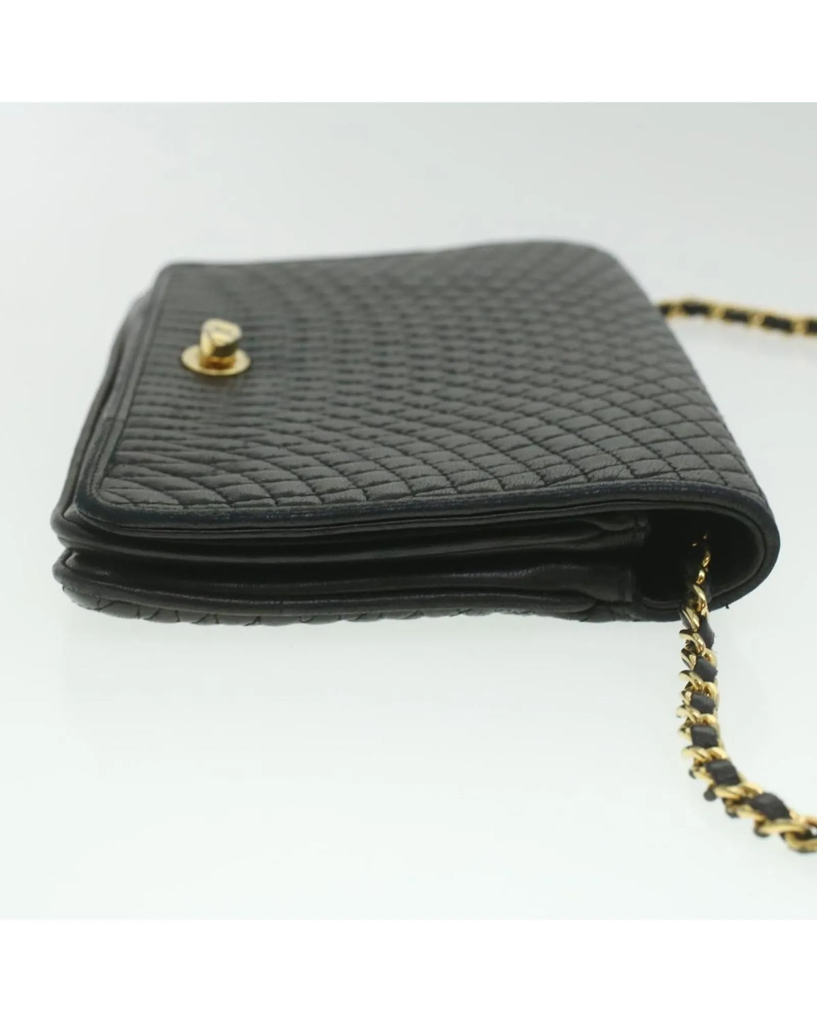 Black Leather Chain Shoulder Bag by BALLY