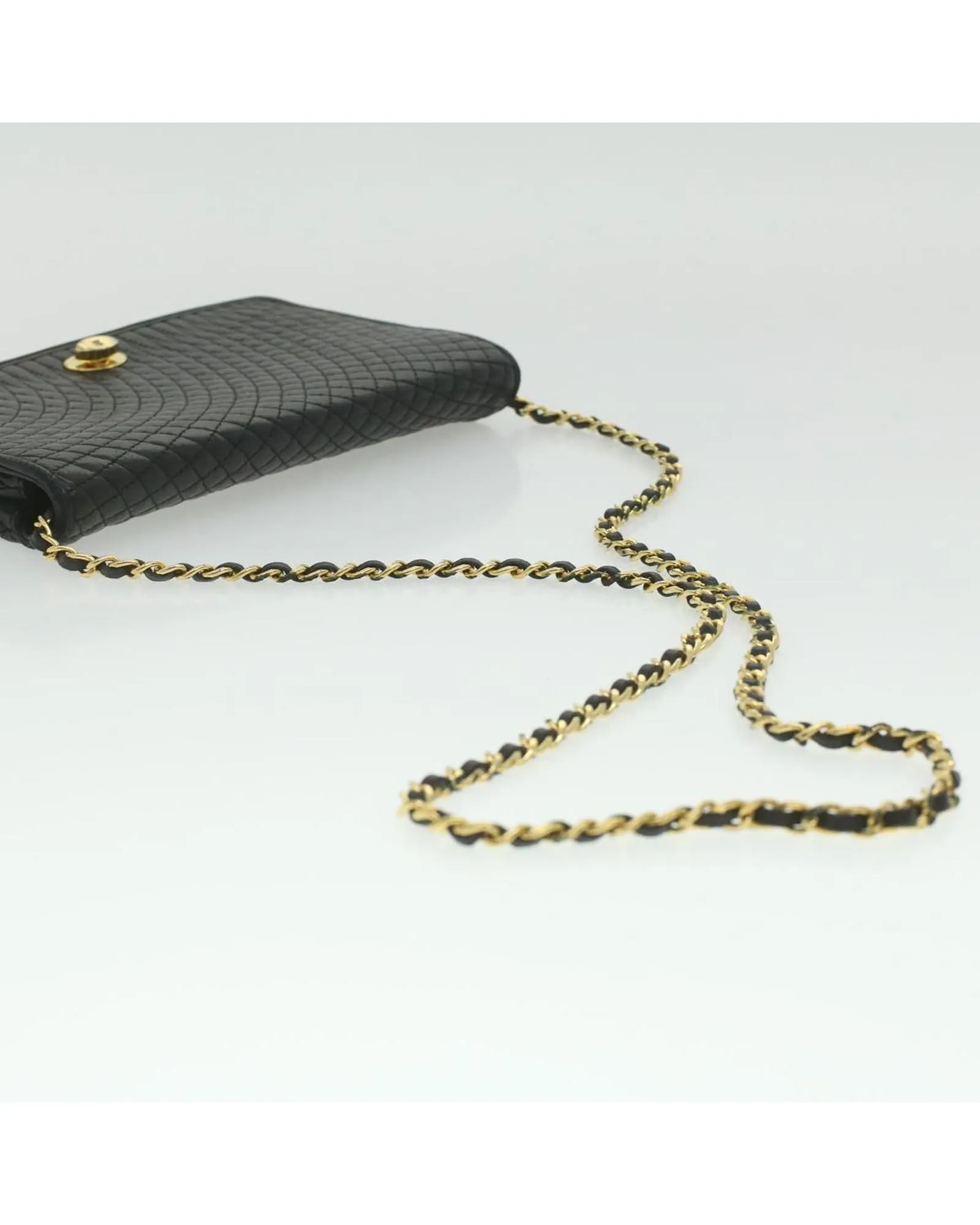 Black Leather Chain Shoulder Bag by BALLY