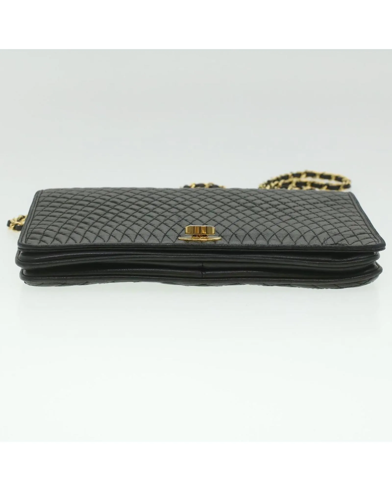 Black Leather Chain Shoulder Bag by BALLY