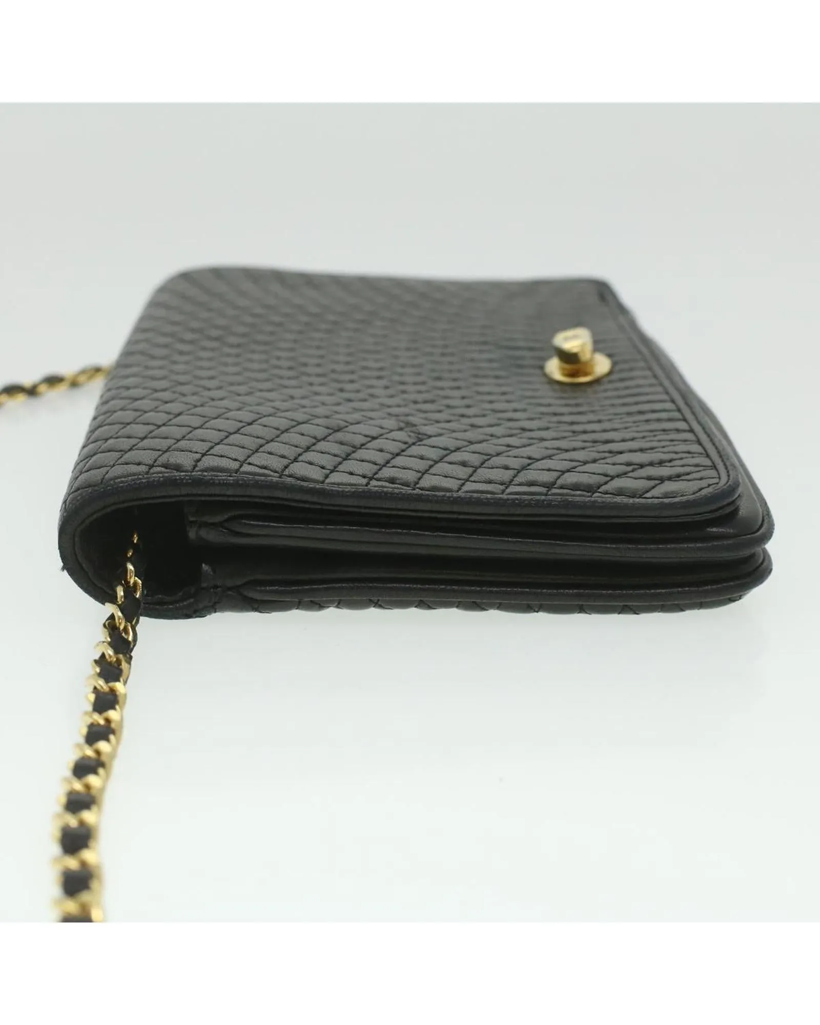 Black Leather Chain Shoulder Bag by BALLY