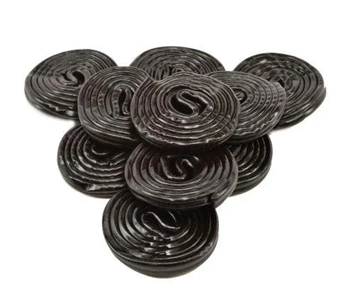 Black Licorice Wheels 5 oz. Peg Bags