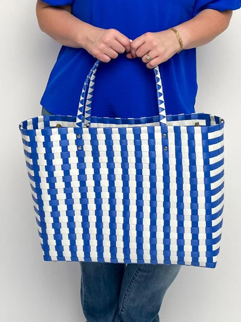 Blue & White Tote Bag