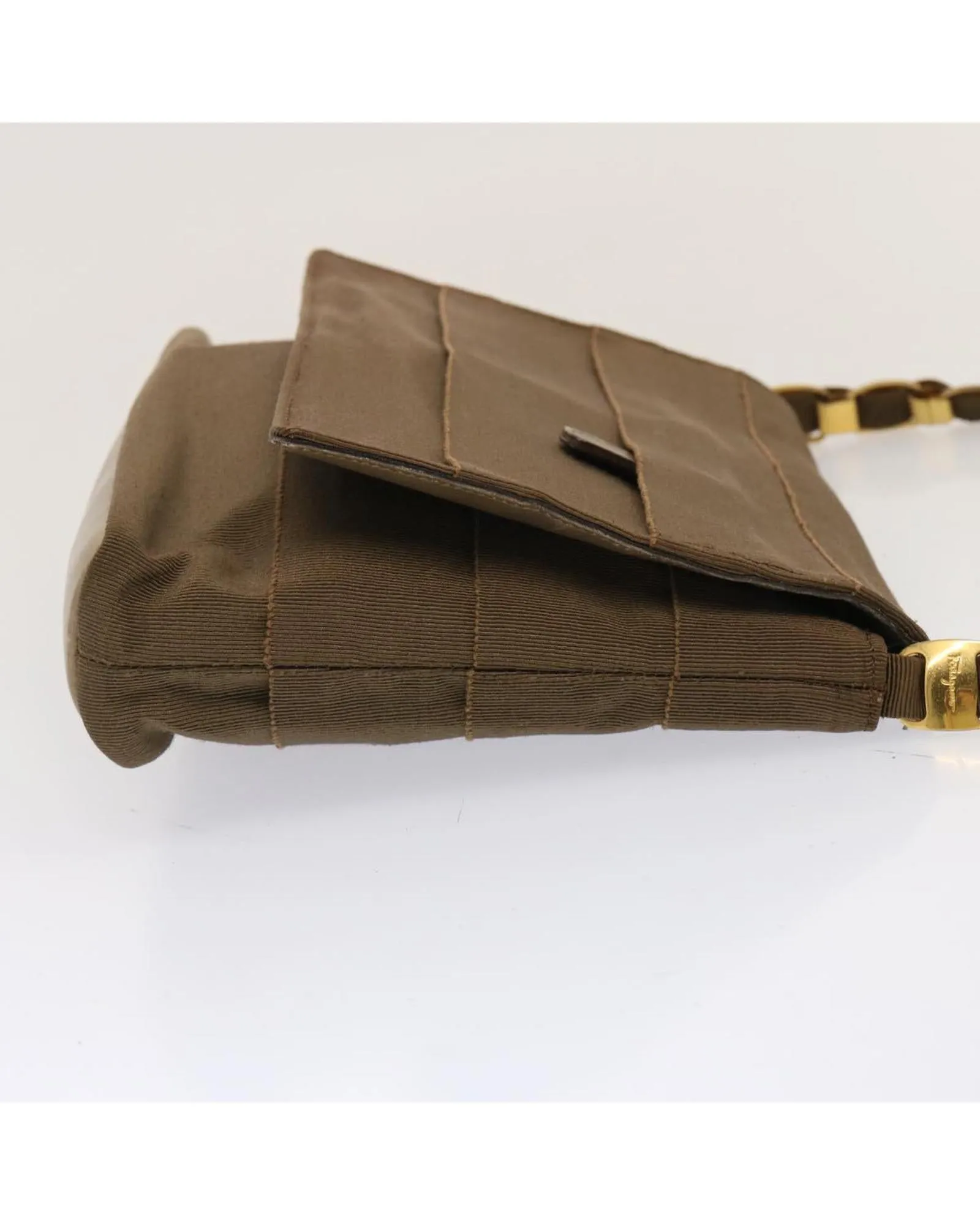 Canvas Chain Shoulder Bag with Shoulder Drop