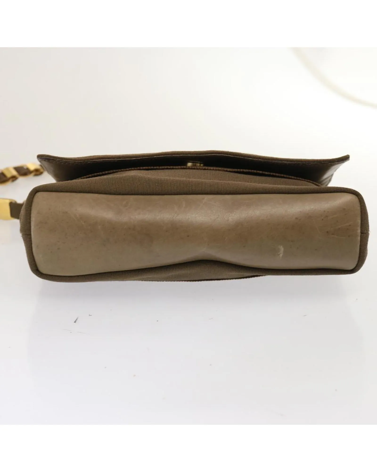 Canvas Chain Shoulder Bag with Shoulder Drop