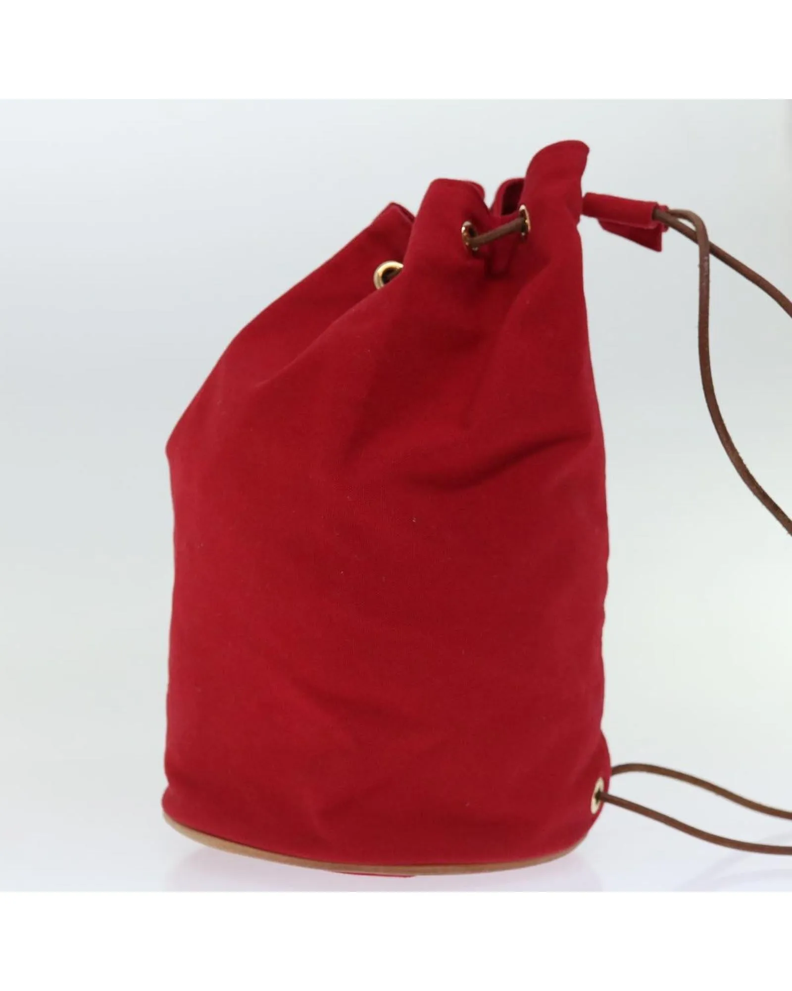 Canvas Shoulder Bag with Red Accents