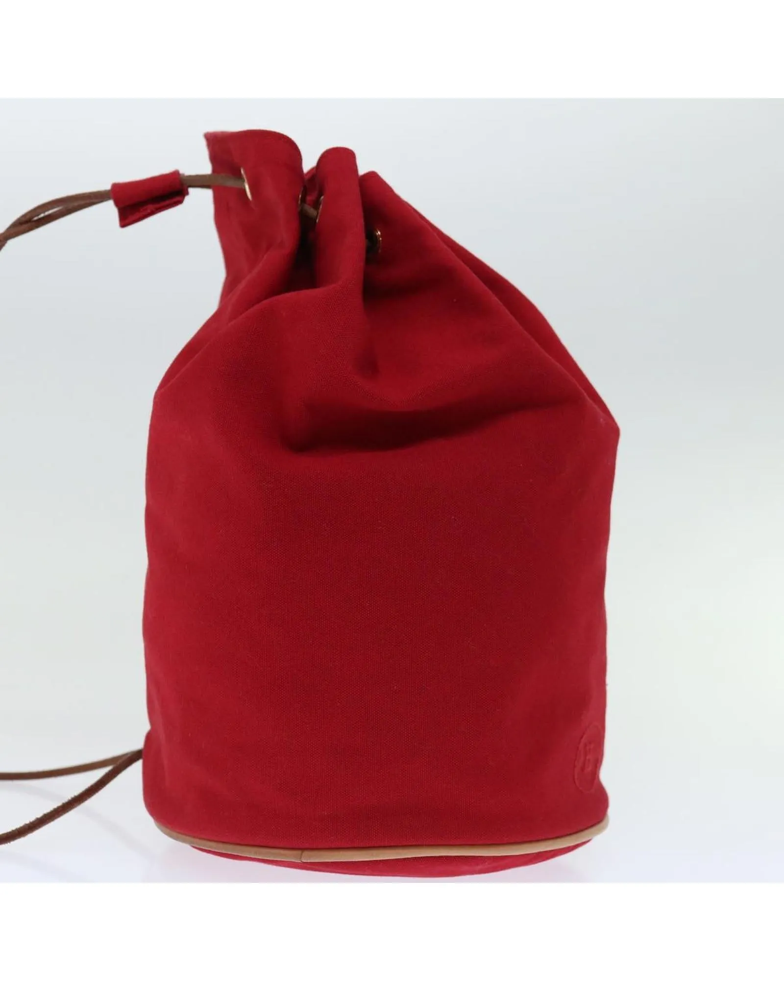 Canvas Shoulder Bag with Red Accents