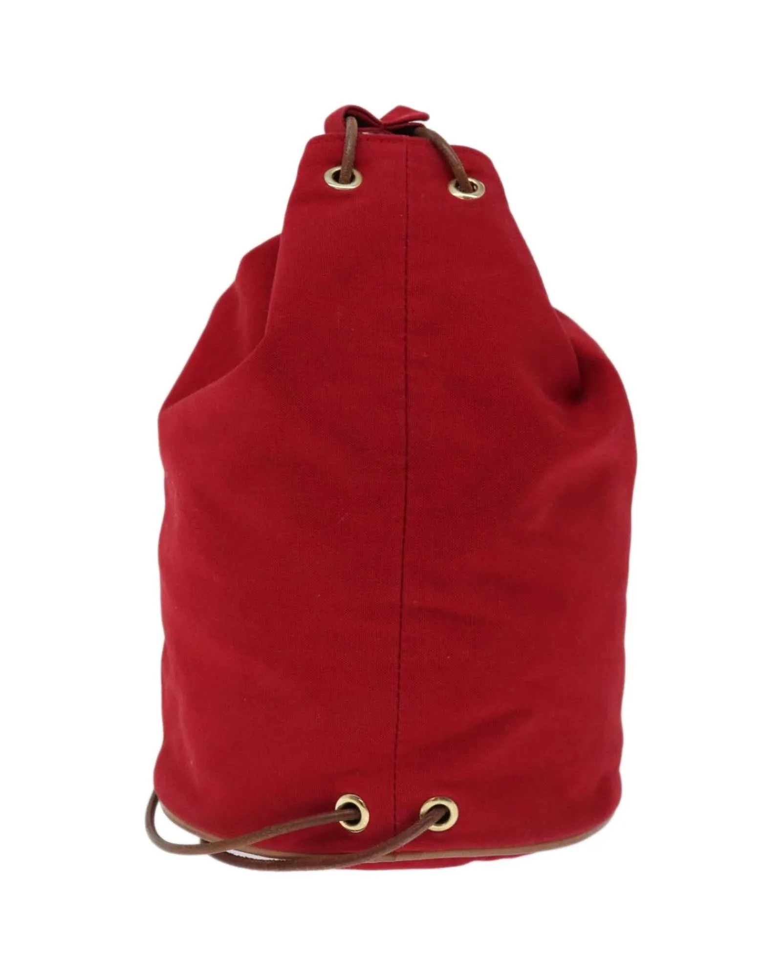 Canvas Shoulder Bag with Red Accents