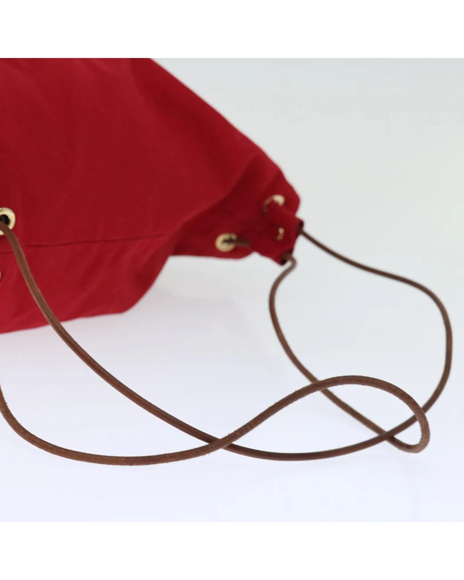 Canvas Shoulder Bag with Red Accents