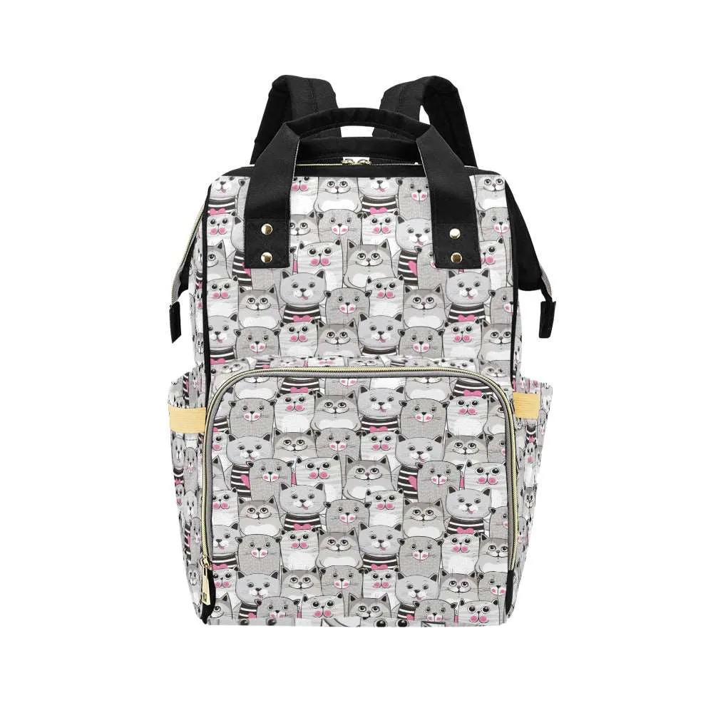 Cats Multifunctional Diaper Backpack Bag