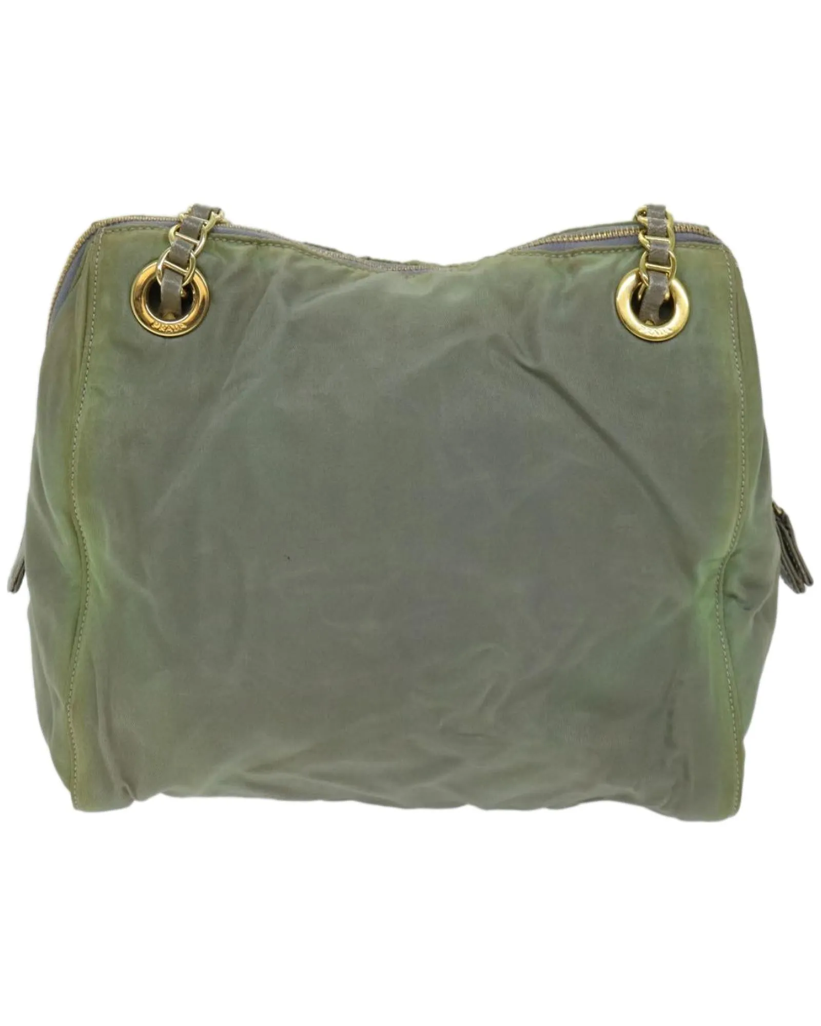 Chain Shoulder Bag in Khaki Nylon by Prada