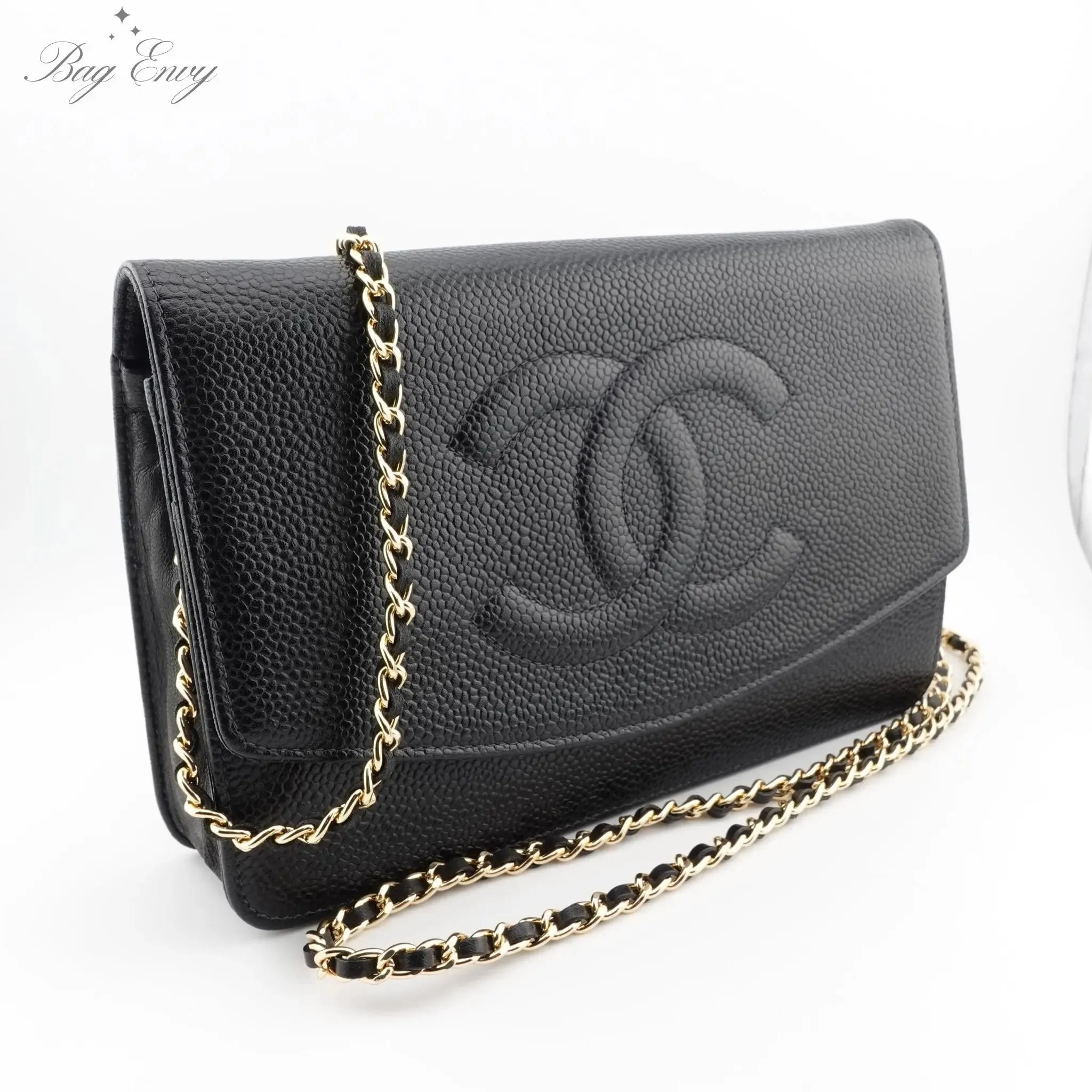 CHANEL Caviar Leather Timeless Wallet on Chain