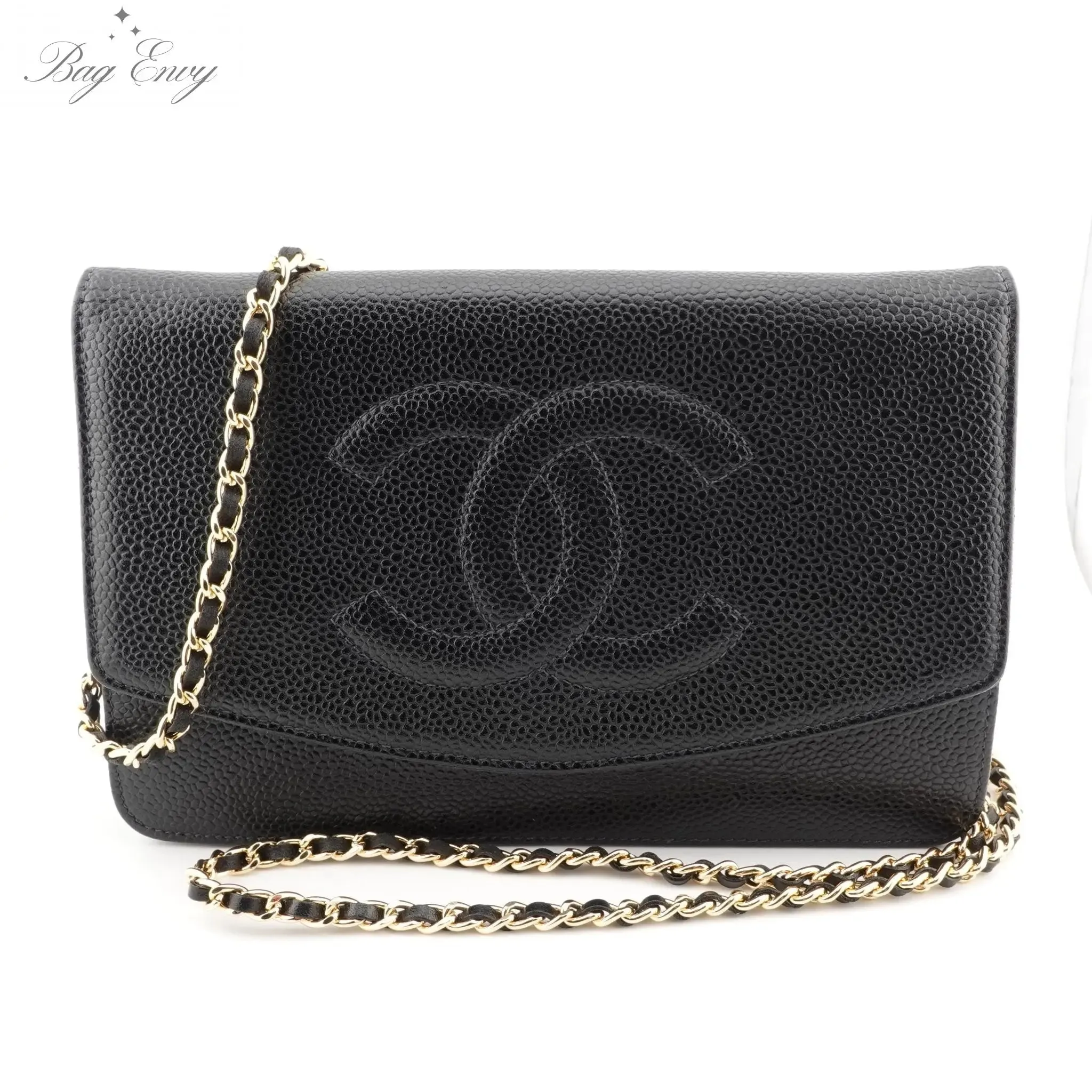 CHANEL Caviar Leather Timeless Wallet on Chain