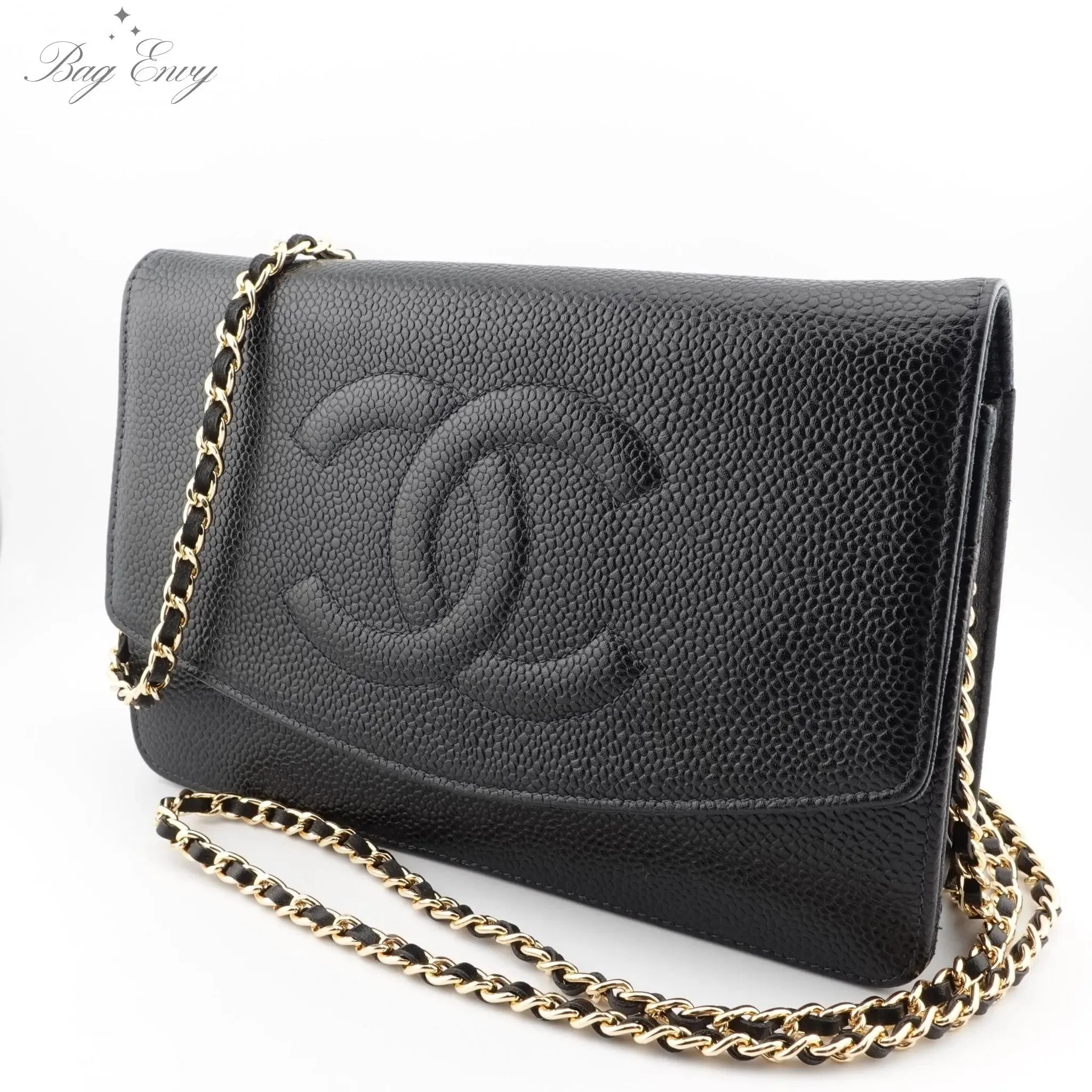 CHANEL Caviar Leather Timeless Wallet on Chain