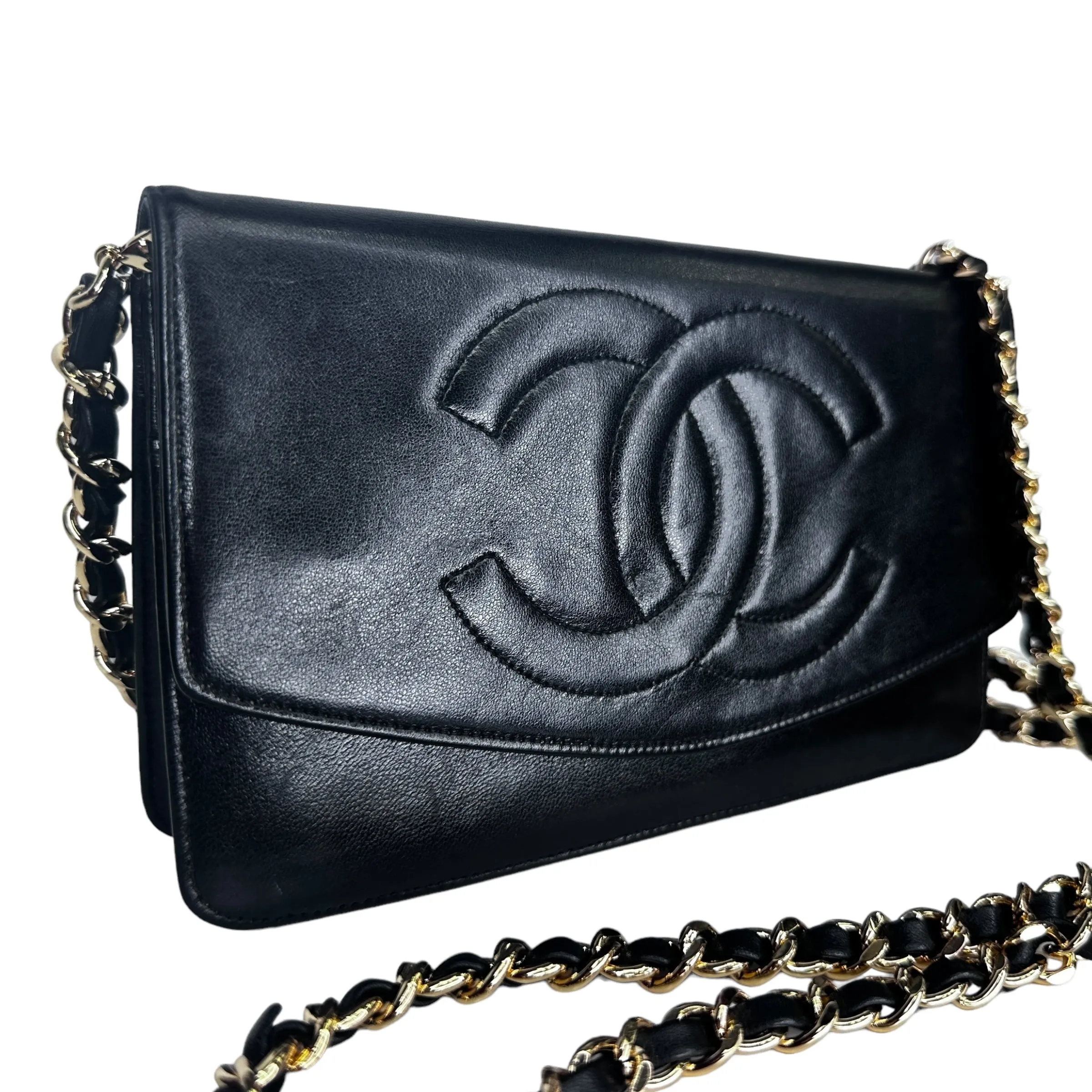 CHANEL Lambskin Timeless Clutch with Unbranded Chain