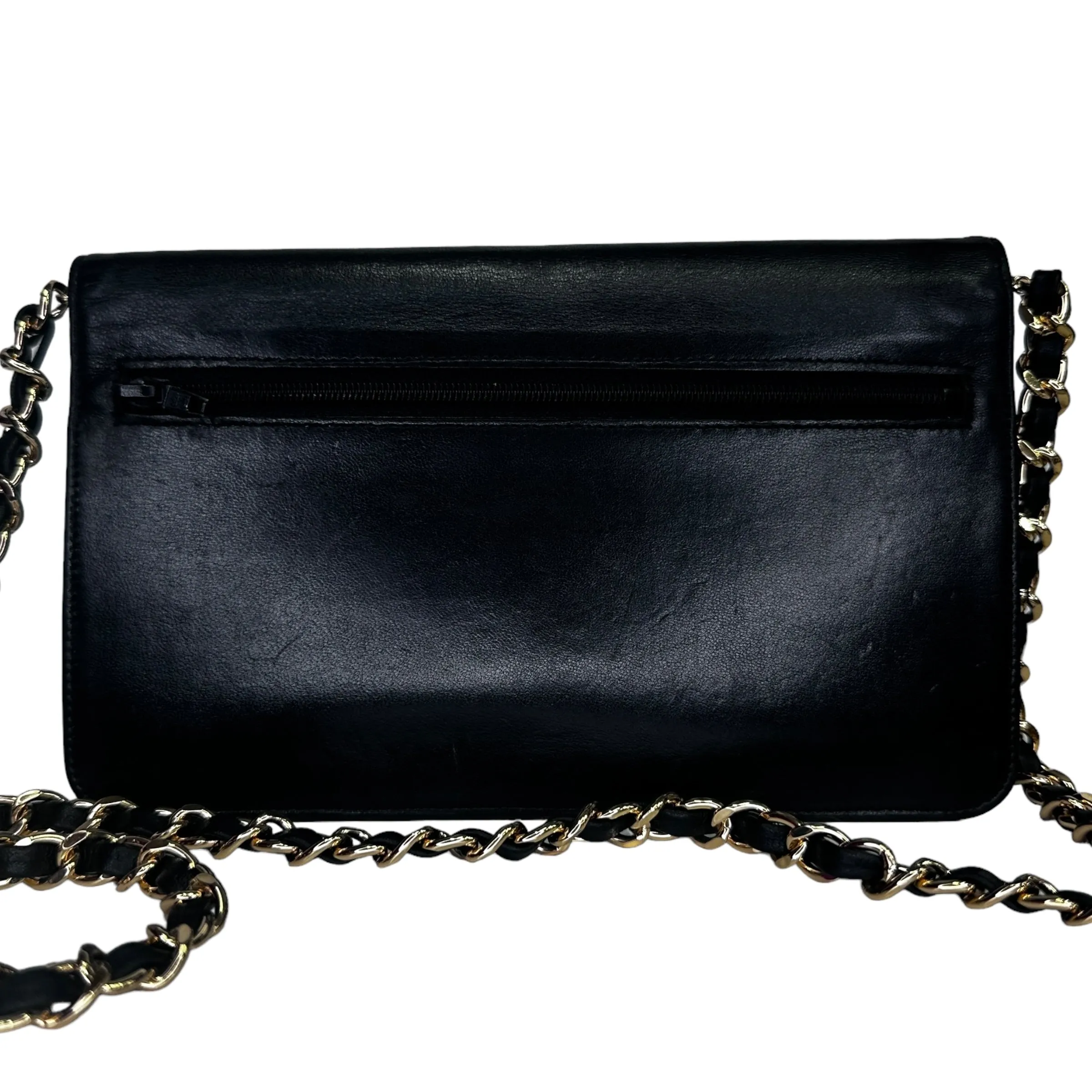 CHANEL Lambskin Timeless Clutch with Unbranded Chain