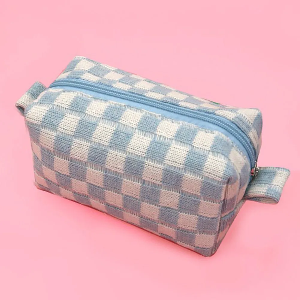 Checker Makeup Pouch