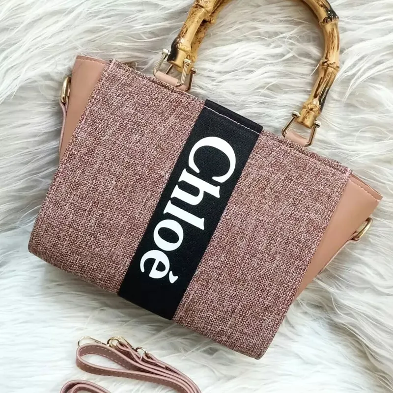 CHL Handbag Woven Bamboo Handles Strap Shoulder Bag