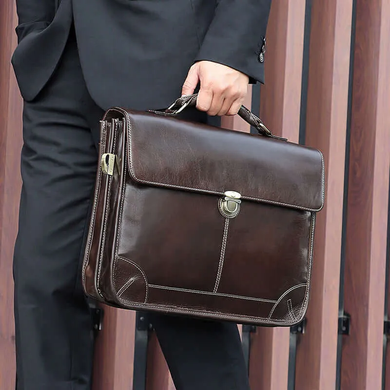 Classic Leather Laptop Bag for Men - Timeless and Versatile