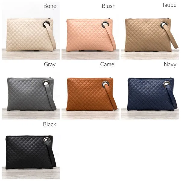 Classic Quilted Wristlet Clutch