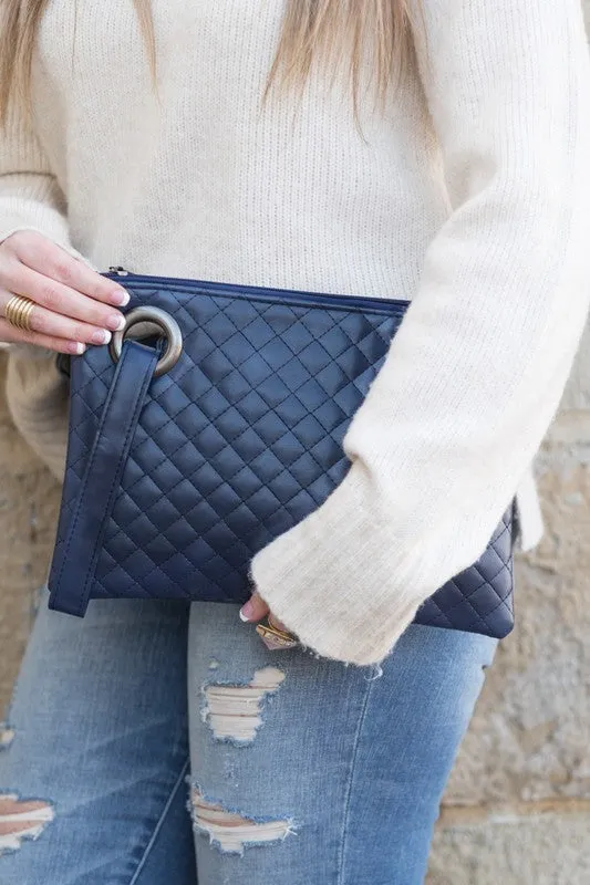 Classic Quilted Wristlet Clutch